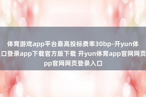 体育游戏app平台最高投标费率30bp-开yun体育官网入口登录app下载官方版下载 开yun体育app官网网页登录入口