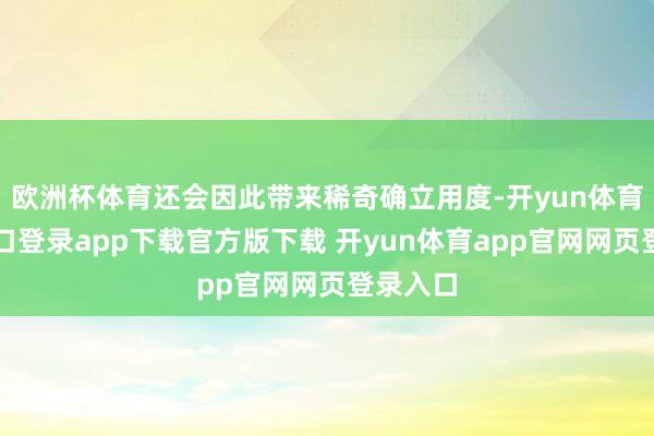 欧洲杯体育还会因此带来稀奇确立用度-开yun体育官网入口登录app下载官方版下载 开yun体育app官网网页登录入口