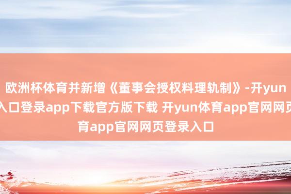 欧洲杯体育并新增《董事会授权料理轨制》-开yun体育官网入口登录app下载官方版下载 开yun体育app官网网页登录入口