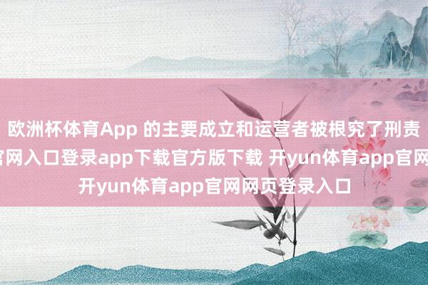 欧洲杯体育App 的主要成立和运营者被根究了刑责-开yun体育官网入口登录app下载官方版下载 开yun体育app官网网页登录入口