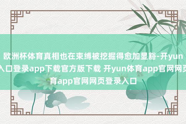 欧洲杯体育真相也在束缚被挖掘得愈加显豁-开yun体育官网入口登录app下载官方版下载 开yun体育app官网网页登录入口