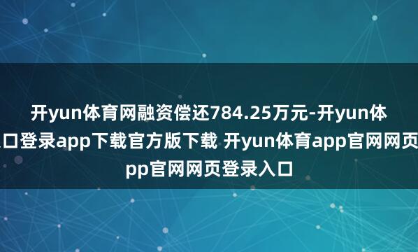 开yun体育网融资偿还784.25万元-开yun体育官网入口登录app下载官方版下载 开yun体育app官网网页登录入口
